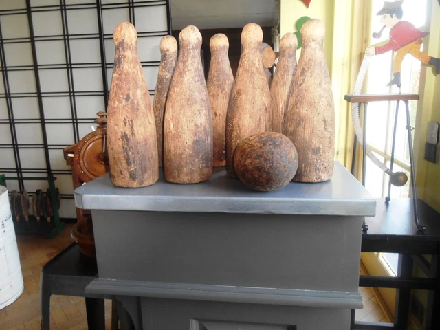 ANCIEN JEU TRADITIONNEL en bois - jeu de quilles du Jura - 1920 EUR 29