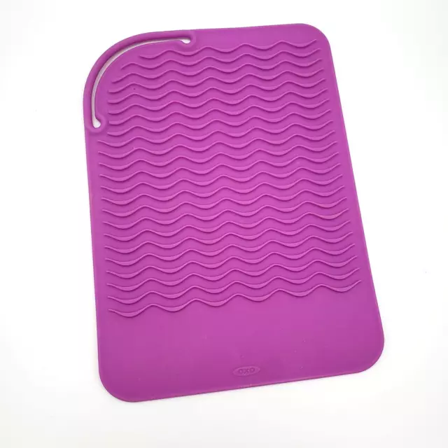 OXO Good Grips Hot Styling Tool Mat Heat Resistant Silicone Purple Pink Color