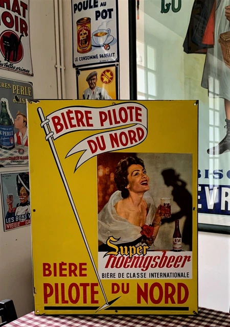 Plaque émaillée Ancienne LUTTERBACH – Bière D'Alsace 1959 – Rare Et Originale