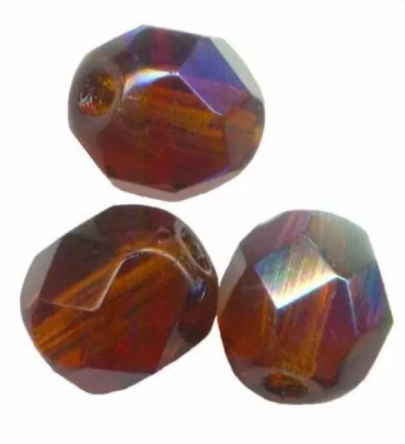 25 PERLES FACETTES DE BOHEME  6 mm  SMOKED TOPAZ AB..