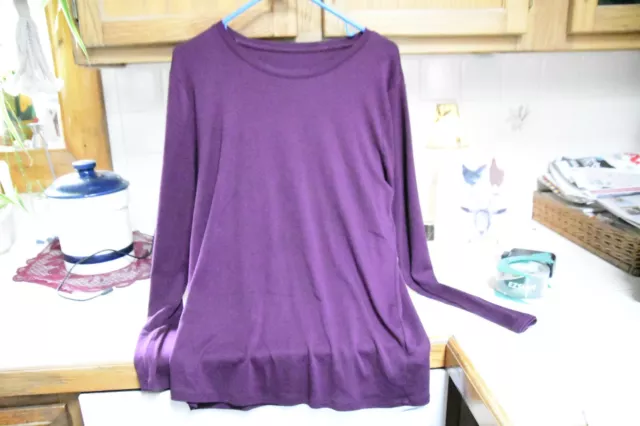 Merona WOMENS Ultimate long sleeve Pima cotton blend Tee shirt purple XL