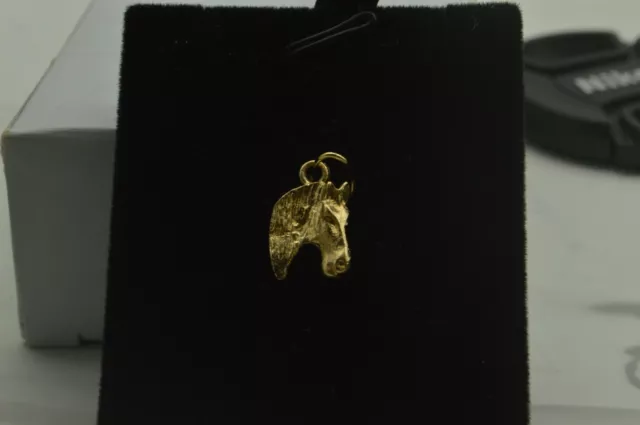 14k YELLOW GOLD   HORSE HEAD CHARM  ANIMAL ZOO PENDANT  (CH1018) 2