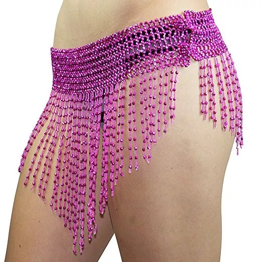 Stretchy Beaded Belt Belly Dance Elastic Waist Hip Shakers Halloween Costume