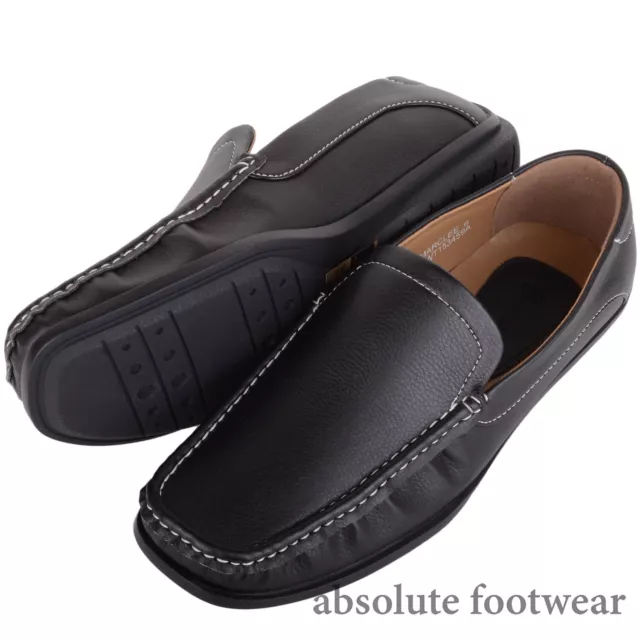 Mens Gents Boys Slip On Formal Casual Summer Faux Leather Loafer Moccasin Shoes