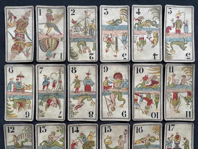 Jeu De 32 Cartes Ancien Fin XIXe, Beaux Graphismes, Prénoms Historiques, Collection