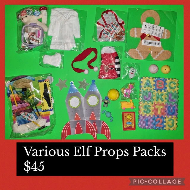 NEW ELF CHRISTMAS shelf Dolls Costume And Props
