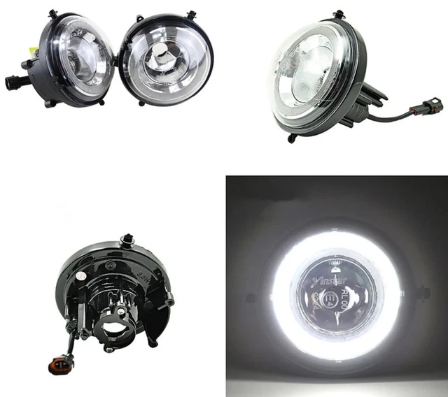 Lot De 4 Feux De Brouillard LED Ronds Chrome 100mm - 12V, 9W, Blanc 6000K - Neuf Pour Moto/4x4