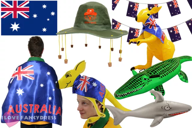 Australia Day Party Fancy Dress Hat Flag Bunting Inflatables Choose Accessory