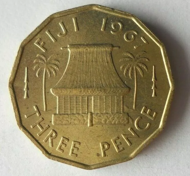 1967 FIJI 3 PENCE - Excellent Collectible Coin - FREE SHIP - Bin #339
