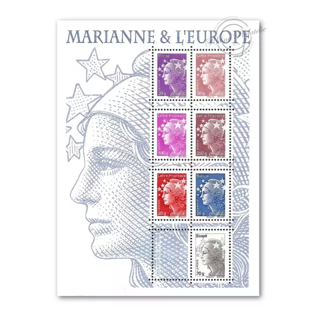 France, Lot De 5 Feuillets Marianne Et L'europe, Type Beaujard, Timbres Poste Yt