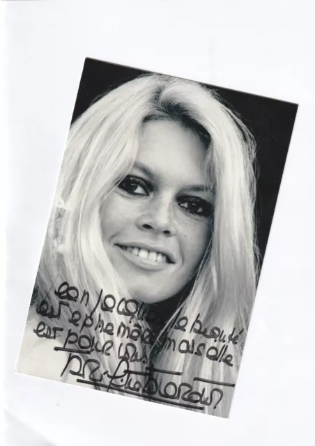 BRIGITTE BARDOT : Signed Etoile World - Autograph Original Authentic / Photo.