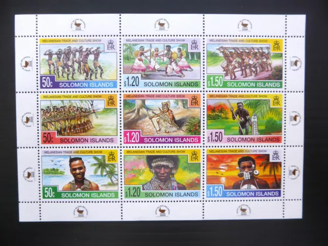SOLOMON ISLANDS Wholesale Melanesian Trade Sheetlet of 9 x 50 U/M FP1117