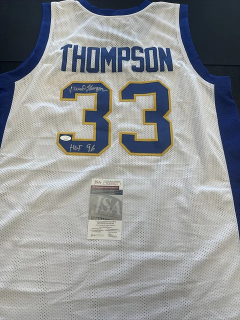 DAVID THOMPSON #33 SIGNED DENVER NUGGETS CUSTOM White JERSEY HOF 1996 JSA CERT