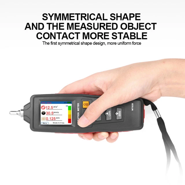 WT63B Misuratore di vibrazioni digitale portatile tester colore analizzatore di vibrazioni LCD E11