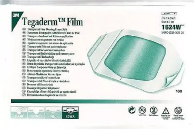 10 x Tegaderm Film Dressings Ref. 1624W. 6cm x 7cm. Medical & Tattoo Dressing UK