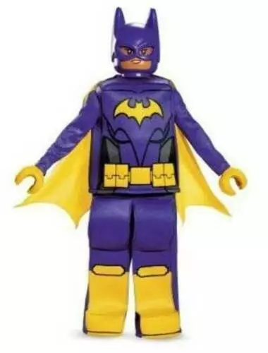 Lego Batgirl Minifigure Tunic Pants Cape Mask Hands 6 Pc Halloween Costume-10/12