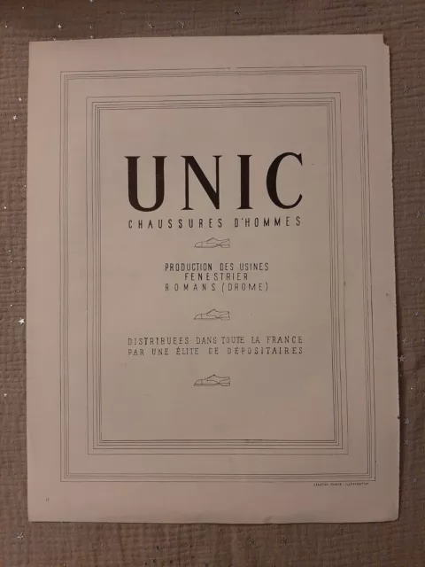 Publicité de presse ancienne Chaussure Unic de 1939 - Old paper advertisement