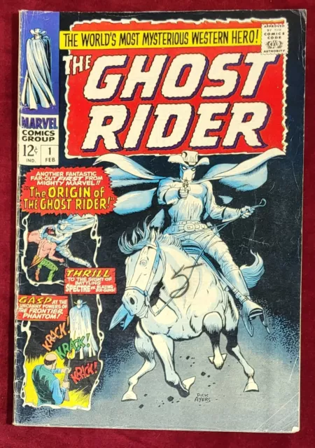 "The Ghost Rider" #1 MARVEL COMIC Feb. 1967 Silver Age 12c comic book 8.0 VF