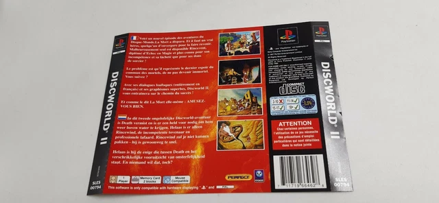 Jaquette Arrière Officielle Jeu PS1 PlayStation 1 - Discworld II 2 - État Correct