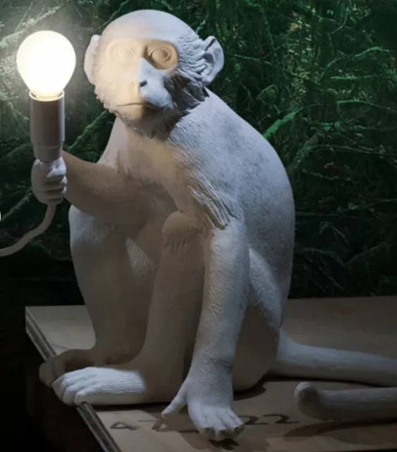 BNIB - Seletti Sitting Monkey Lamp - White, With Bulb. Indoor/Outdoor Use