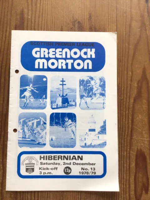 Greenock Morton V  Hibernian. Programme.  02/12/1978