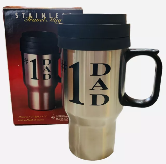 Stainless Steel Double Wall Travel Coffee Tea Mug Cup 16 oz #1 DAD NEW