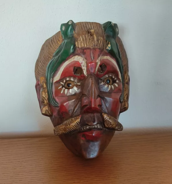 Alte Maske Fasching Holz Larve Fastnacht geschnitzt Volkskunst Alpenland Schemen