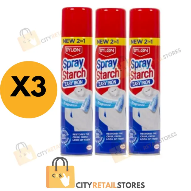 2x Faultless Spray Starch with Easy Iron 2 in 1 Ironing Aid Fabric