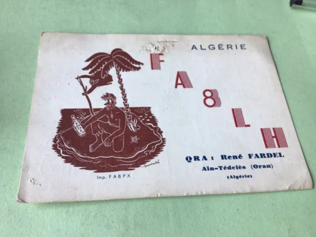 Vintage QSL Radio communication card Algeria  1952  Ref 52747
