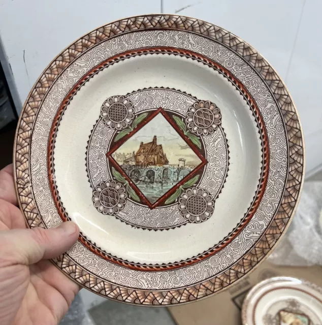 Brownfield & Sons 19th C 2 decorative plates Aesthetic