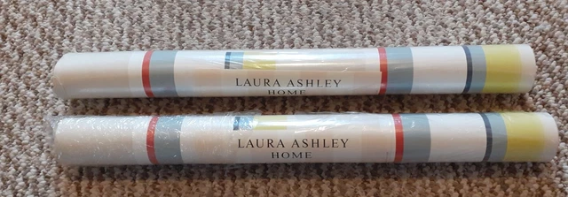 2 Rolls Laura Ashley Eaton Stripe Wallpaper Natural/Multi Stripe Price for BOTH