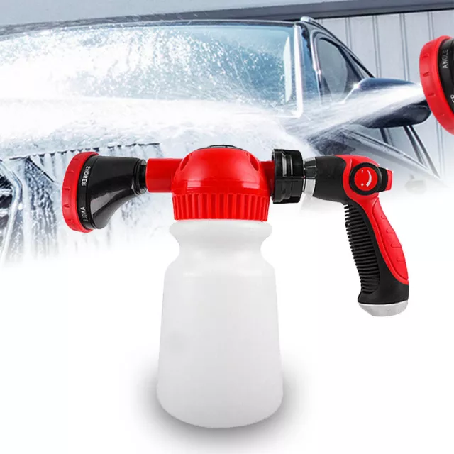 2 in 1 Snow Foam Car Wash Spray Gun Lance Uses Hose Pipe Sprayer 1L Sprayer Wash