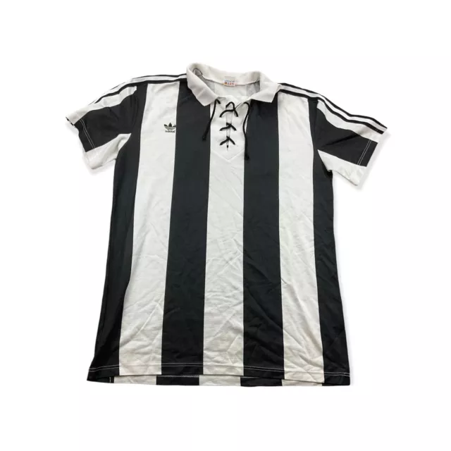 vintage Adidas Fußball Trikot / jersey 80s 90s Gr XL Fußballverein mit Print MK1