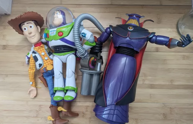 Disney Pixar Toy Story Talking Interactive Buzz Lightyear,Woody, Zorg Bundle