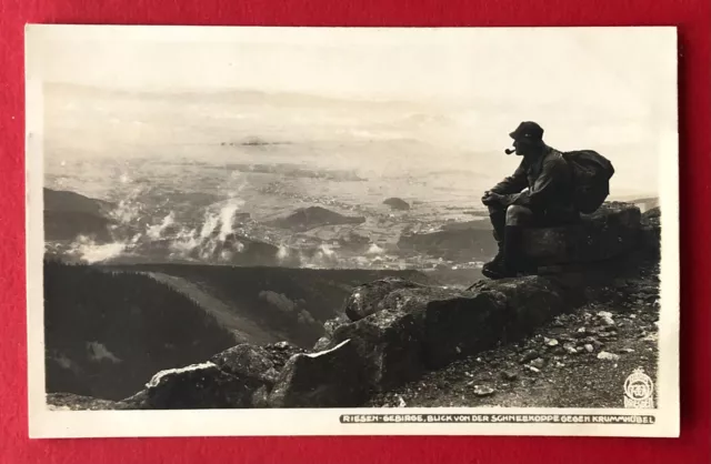 Walter Hahn Foto AK RIESENGEBIRGE Nr. 7354 um 1925 auf der Schneekoppe  ( 108419