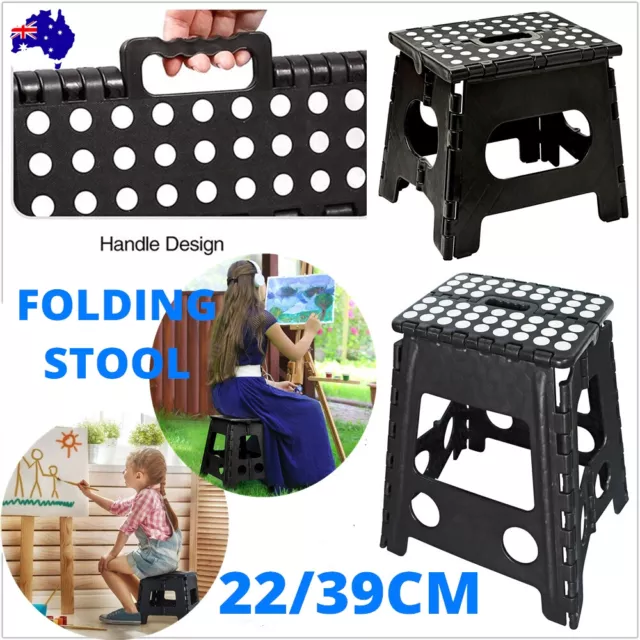 Folding Step Stool Portable Plastic Foldable Chair Store Flat Outdoor Camping AU