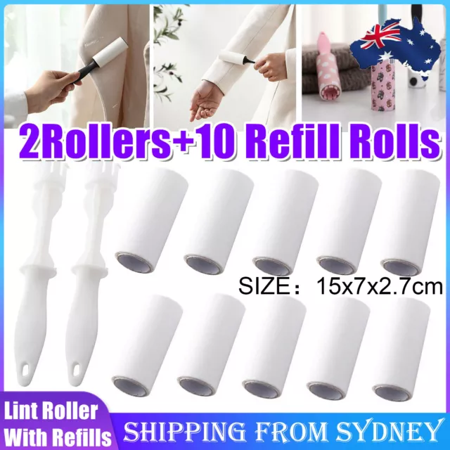 Lint Roller With Refills Sticky Remover Pet Dog Hair Clothes Sofa Dust Cleaning