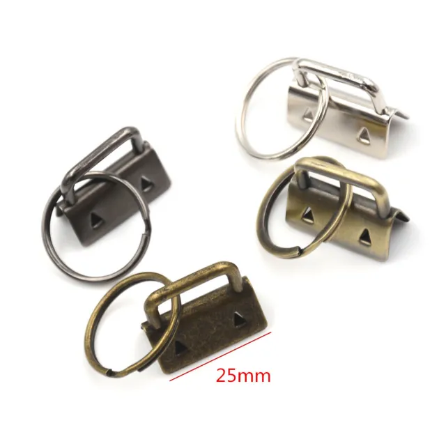 10Pcs 25mm Key Fob Hardware Split Ring For Wrist Wristlets Cotton Tail Clip-LN