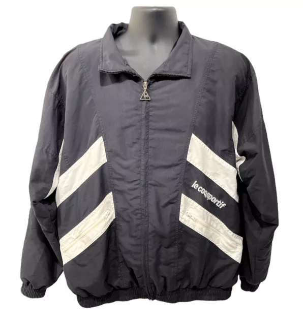 LE COQ SPORTIF Mens Jacket Medium Blue Gold Full Zip Windbreaker 80s 90s  Track $49.98 - PicClick