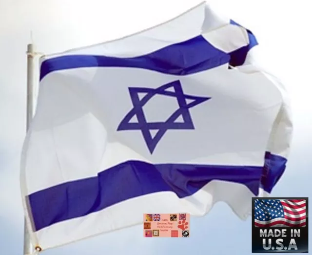 *USA MADE 3x5 foot ISRAEL JEWISH Star Of David Super-Poly In/outdoor FLAG Banner