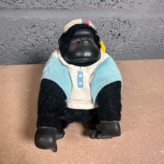 Ancienne Peluche Singe Magical Murphy veste verte rouge 1987