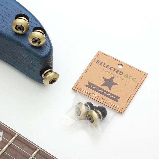 Guitare Sangle Verrous Boutons Champignons Têtes De Ukulélé Ceinture Boucle Bois