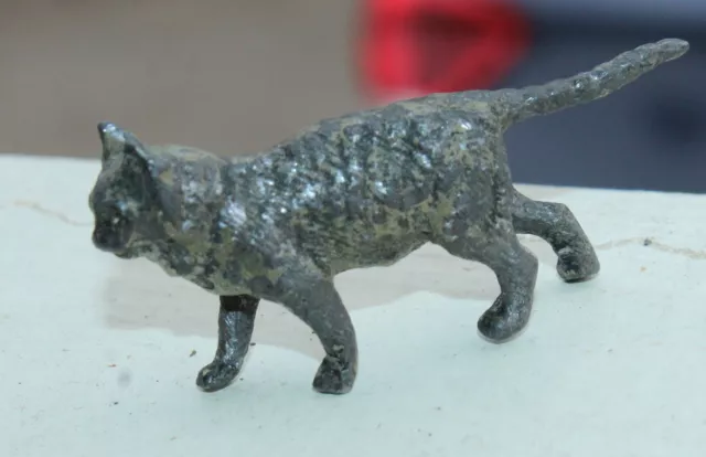 Rare ANTIQUE Cold Painted VIENNA BRONZE Miniature WALKING CAT