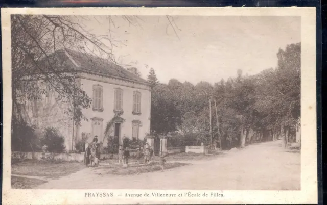 CP 47 LOT-ET-GARONNE - Prayssas - Avenue de Villeneuve et l'Ecole de Filles