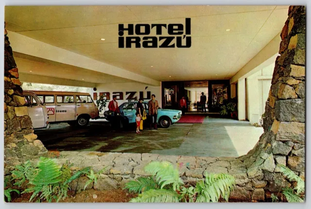 Postcard San Jose Costa Rica Hotel Irazu Entrance People