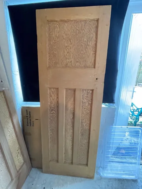 Reclaimed 1930s 1 over 3 panel stripped pine doors 2