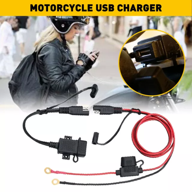 For Phone GPS Waterproof Motorcycle USB Charger Adapter Cigarette Lighter Socket