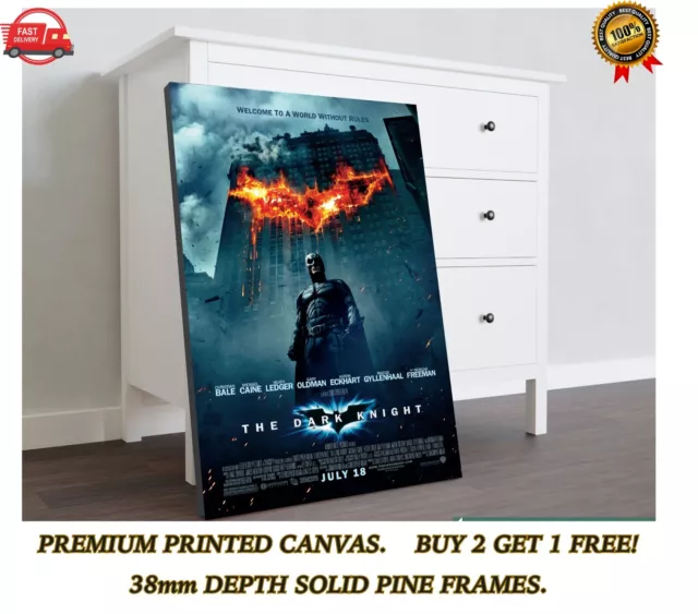 The Dark Knight Batman Movie Large CANVAS Art Print Gift A0 A1 A2 A3 A4