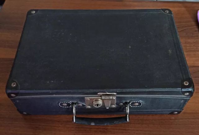 Ancienne petite valise de voyage en carton vintage déco années 40 valisette