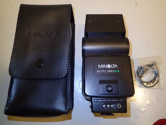 Minolta Auto 360 PX Flash for SLR / DSLR Cameras w/ Case Japan